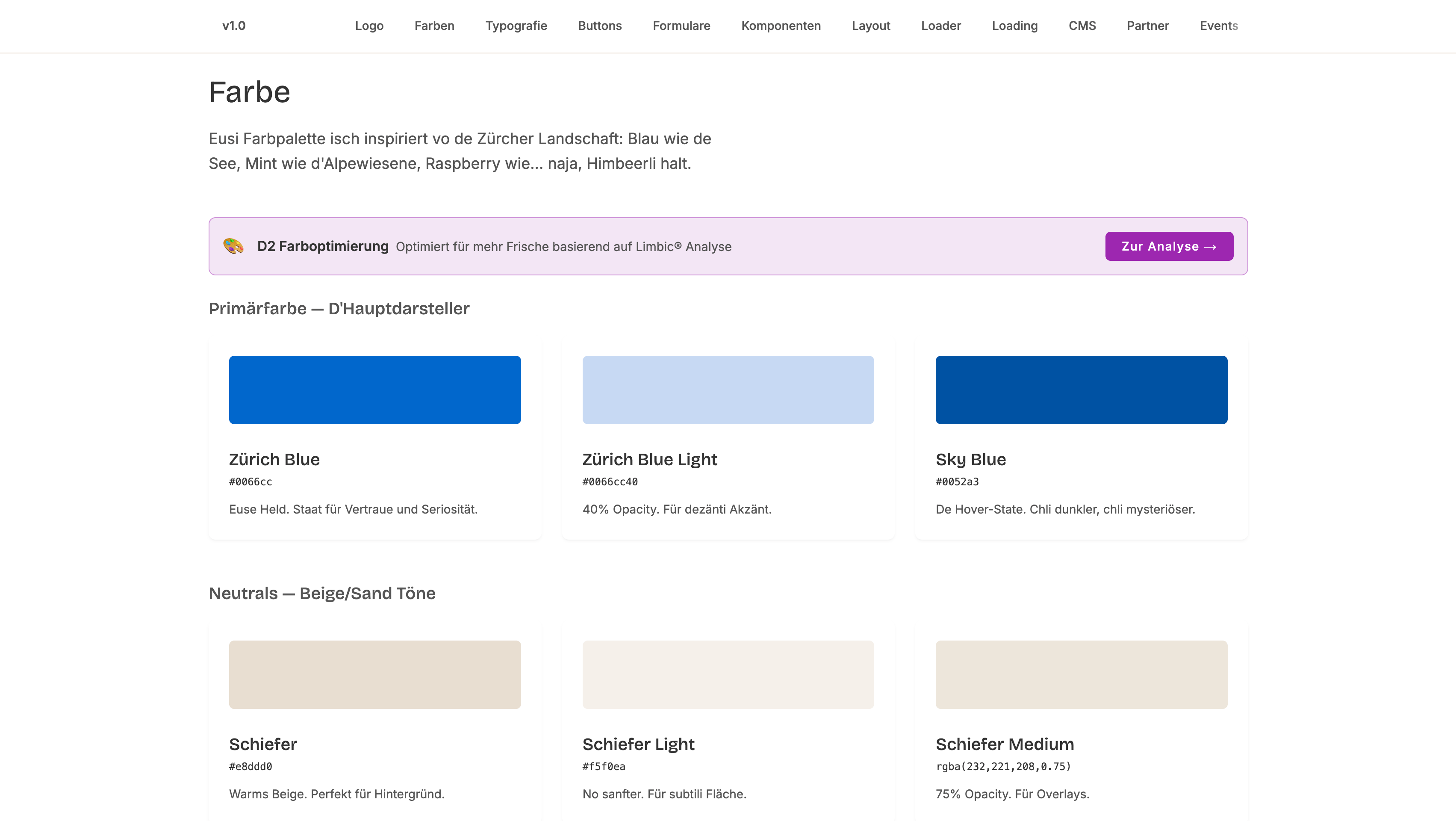 Genussregion Zürich Styleguide