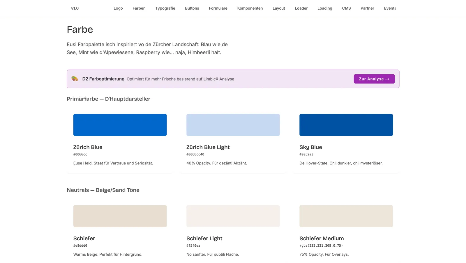 Genussregion Zürich Styleguide